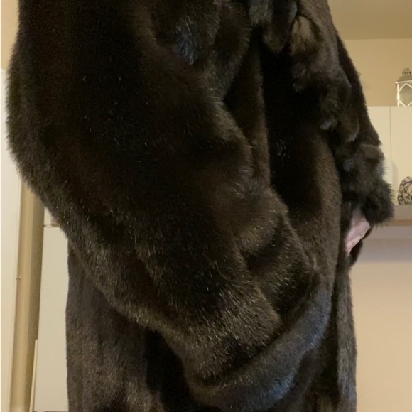 Faux Fur Brown mid-thigh Sz 8-10 - Picture 5 of 7